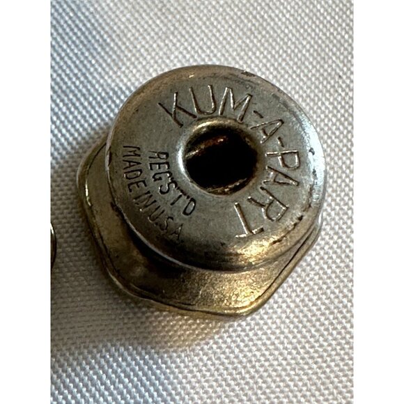 Vintage B&W Co Pat 1923 Mother Of Pearl Silver Tone Snap Art Deco Cufflinks E6 - Picture 5 of 5